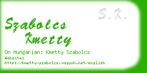 szabolcs kmetty business card